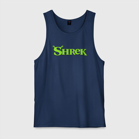 Мужская майка хлопок с принтом Shrek | Logo (Z) в городе Новоалтайск, 100% хлопок |  | dreamworks | logo | shrek | зелёный огр | мульт | мультфильм | приключения