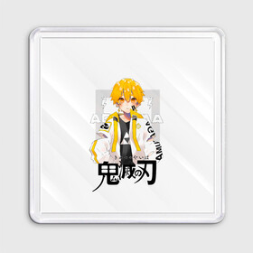 Магнит 55*55 с принтом Зеницу Агацума Kimetsu no Yaiba в городе Новоалтайск, Пластик | Размер: 65*65 мм; Размер печати: 55*55 мм | demon slayer | kamado | kimetsu no yaiba | nezuko | tanjiro | аниме | гию томиока | зеницу агацума | иноске хашибира | камадо | клинок | корзинная девочка | манга | музан кибуцуджи | незуко | рассекающий демонов | танджиро