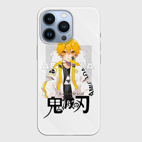 Чехол для iPhone 13 Pro с принтом Зеницу Агацума Kimetsu no Yaiba в городе Новоалтайск,  |  | Тематика изображения на принте: demon slayer | kamado | kimetsu no yaiba | nezuko | tanjiro | аниме | гию томиока | зеницу агацума | иноске хашибира | камадо | клинок | корзинная девочка | манга | музан кибуцуджи | незуко | рассекающий демонов | танджиро