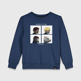 Детский свитшот хлопок с принтом Kimetsu no Yaiba Demon Days в городе Новоалтайск, 100% хлопок | круглый вырез горловины, эластичные манжеты, пояс и воротник | demon slayer | kamado | kimetsu no yaiba | nezuko | tanjiro | аниме | гию томиока | зеницу агацума | иноске хашибира | камадо | клинок | корзинная девочка | манга | музан кибуцуджи | незуко | рассекающий демонов | танджиро