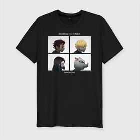 Мужская футболка хлопок Slim с принтом Kimetsu no Yaiba Demon Days в городе Новоалтайск, 92% хлопок, 8% лайкра | приталенный силуэт, круглый вырез ворота, длина до линии бедра, короткий рукав | demon slayer | kamado | kimetsu no yaiba | nezuko | tanjiro | аниме | гию томиока | зеницу агацума | иноске хашибира | камадо | клинок | корзинная девочка | манга | музан кибуцуджи | незуко | рассекающий демонов | танджиро