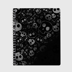 Тетрадь с принтом ART SKULL в городе Новоалтайск, 100% бумага | 48 листов, плотность листов — 60 г/м2, плотность картонной обложки — 250 г/м2. Листы скреплены сбоку удобной пружинной спиралью. Уголки страниц и обложки скругленные. Цвет линий — светло-серый
 | black | skull | череп | черепа | черепки