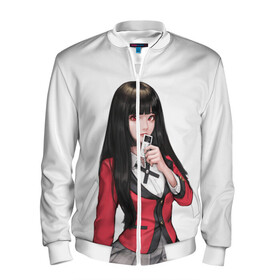 Мужской бомбер 3D с принтом Jabami Yumeko (Kakegurui) в городе Новоалтайск, 100% полиэстер | застегивается на молнию, по бокам два кармана без застежек, по низу бомбера и на воротнике - эластичная резинка | ahegao | girl | girls | jabami | japan | kakegurui | senpai | waifu | yumeko | азарт | аниме | ахегао | безумный | вайфу | девушка | джабами | игра | карта | карты | манга | семпай | сенпай | тян | тяночка | юмэко | япония
