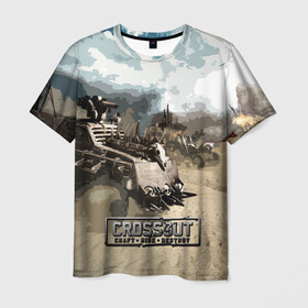 Мужская футболка 3D с принтом Crossout Game в городе Новоалтайск, 100% полиэфир | прямой крой, круглый вырез горловины, длина до линии бедер | Тематика изображения на принте: action | crossout | online | tegunvte | выживание | экшен