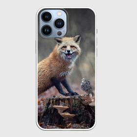 Чехол для iPhone 13 Pro Max с принтом Лисица и птичка в городе Новоалтайск,  |  | fox | foxy | животное | звери | лиса | лисенок | лисичка | милая | рыжая | фокс