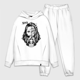 Мужской костюм хлопок OVERSIZE с принтом Двуликая Незуко Kimetsu no Yaiba в городе Новоалтайск,  |  | demon slayer | kamado | kimetsu no yaiba | nezuko | tanjiro | аниме | гию томиока | зеницу агацума | иноске хашибира | камадо | клинок | корзинная девочка | манга | музан кибуцуджи | незуко | рассекающий демонов | танджиро