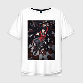 Мужская футболка хлопок Oversize с принтом Kakegurui Yumeko Jabami art в городе Новоалтайск, 100% хлопок | свободный крой, круглый ворот, “спинка” длиннее передней части | anime | girl | jabami | kakegurui | manga | yumeko | аниме | арт | девушка | джабами | какегуруи | манга | юмеко