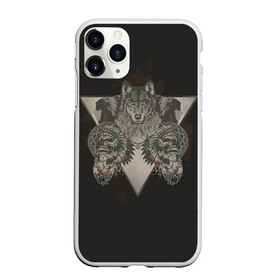 Чехол для iPhone 11 Pro матовый Волк, черепа и индейцы: в городе Новоалтайск, Силикон | | волк | дикий запад | индеец | индейцы | череп | черепа