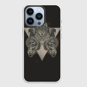 Чехол для iPhone 13 Pro Волк, черепа и индейцы: в городе Новоалтайск, | | волк | дикий запад | индеец | индейцы | череп | черепа