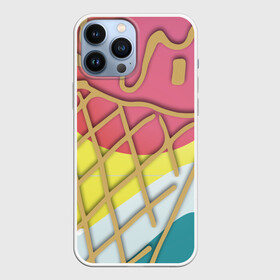 Чехол для iPhone 13 Pro Max с принтом Вкус лета в городе Новоалтайск,  |  | Тематика изображения на принте: summer | вафельный рожок | волна | десерт | лето | мороженое