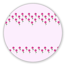 Коврик для мышки круглый с принтом розовые цветы | pink flowers в городе Новоалтайск, резина и полиэстер | круглая форма, изображение наносится на всю лицевую часть | Тематика изображения на принте: flower | green | pink | зеленый | розовые | цветок | цветы