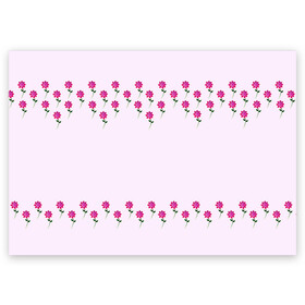 Поздравительная открытка с принтом розовые цветы | pink flowers в городе Новоалтайск, 100% бумага | плотность бумаги 280 г/м2, матовая, на обратной стороне линовка и место для марки
 | flower | green | pink | зеленый | розовые | цветок | цветы
