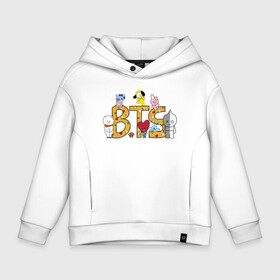 Детское худи Oversize хлопок с принтом BTS ПЕРСОНАЖИ BT21 в городе Новоалтайск, френч-терри — 70% хлопок, 30% полиэстер. Мягкий теплый начес внутри —100% хлопок | боковые карманы, эластичные манжеты и нижняя кромка, капюшон на магнитной кнопке | army | bangtan boys | bt21 | bts | bts stickers | chimmy | cooky | k pop | koya | mang | monster | rap monster | rapmon | rj | rm | shooky | tata | van | бтс | ви | джей хоуп | джонгук | кейпоп | реп монстр | стикеры bts | сюга | чимин | чин