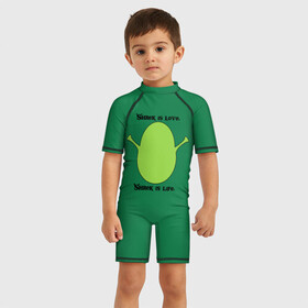 Детский купальный костюм 3D с принтом Shrek is love, Shrek is life в городе Новоалтайск, Полиэстер 85%, Спандекс 15% | застежка на молнии на спине | Тематика изображения на принте: donkey | fiona | gonna | is | life | love | me | once | roll | shrek | somebody | the | told | world | артур | в | гарольд | дракон | жизнь | кот | лорд | любовь | мем | мерлин | огр | осел | пиноккио | пряник | сапогах | фаркуад | фиона | чарм