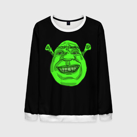 Мужской свитшот 3D с принтом Shreks Face в городе Новоалтайск, 100% полиэстер с мягким внутренним слоем | круглый вырез горловины, мягкая резинка на манжетах и поясе, свободная посадка по фигуре | donkey | fiona | gonna | is | life | love | me | once | roll | shrek | somebody | the | told | world | артур | в | гарольд | дракон | жизнь | кот | лорд | любовь | мем | мерлин | огр | осел | пиноккио | пряник | сапогах | фаркуад | фиона | чарм