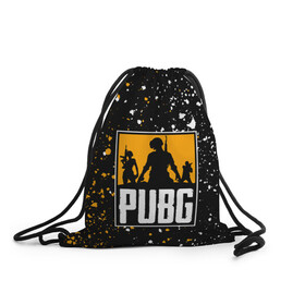 Рюкзак-мешок 3D с принтом PUBG / ПАБГ / ГРАНЖ  в городе Новоалтайск, 100% полиэстер | плотность ткани — 200 г/м2, размер — 35 х 45 см; лямки — толстые шнурки, застежка на шнуровке, без карманов и подкладки | games | grunge | playerunknowns battlegrounds | pubg | pubg lite | pubg mobile | pubg new state | брызги | гранж | игра | королевская битва | краска. | пабг | пабг мобайл | пубг | стрелялка