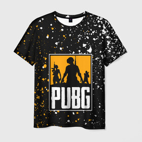 Мужская футболка 3D с принтом PUBG / ПАБГ / ГРАНЖ  в городе Новоалтайск, 100% полиэфир | прямой крой, круглый вырез горловины, длина до линии бедер | games | grunge | playerunknowns battlegrounds | pubg | pubg lite | pubg mobile | pubg new state | брызги | гранж | игра | королевская битва | краска. | пабг | пабг мобайл | пубг | стрелялка