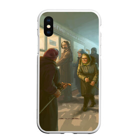 Чехол для iPhone XS Max матовый с принтом моя очередь в городе Новоалтайск, Силикон | Область печати: задняя сторона чехла, без боковых панелей | Тематика изображения на принте: арт | битва | больница | вачаев | екатеринбург | екб | люди | очередь | поликлиника | соцсерия
