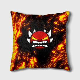 Подушка 3D с принтом Geometry Dash Demon (Z) в городе Новоалтайск, наволочка – 100% полиэстер, наполнитель – холлофайбер (легкий наполнитель, не вызывает аллергию). | состоит из подушки и наволочки. Наволочка на молнии, легко снимается для стирки | 2d | arcade | game | geometry dash | meltdown | robtop | аркада | геометрический тире | раннер