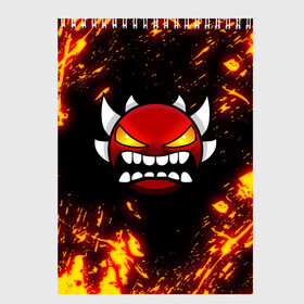 Скетчбук с принтом Geometry Dash Demon (Z) в городе Новоалтайск, 100% бумага
 | 48 листов, плотность листов — 100 г/м2, плотность картонной обложки — 250 г/м2. Листы скреплены сверху удобной пружинной спиралью | Тематика изображения на принте: 2d | arcade | game | geometry dash | meltdown | robtop | аркада | геометрический тире | раннер