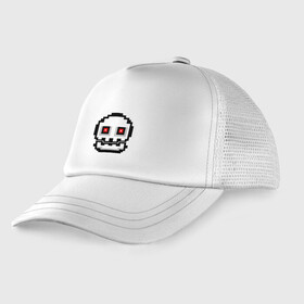 Детская кепка тракер с принтом Skull | Geometry Dash в городе Новоалтайск, Козырек - 100% хлопок. Кепка - 100% полиэстер, Задняя часть - сетка | универсальный размер, пластиковая застёжка | 2d | dash | demon | demons | devil | game | games | geometry | pixel | pixels | skull | геометрия | демон | дьявол | игра | пикслели | платформер | череп