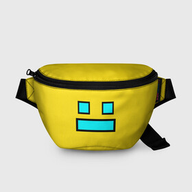Поясная сумка 3D с принтом Geometry Dash Smile в городе Новоалтайск, 100% полиэстер | плотная ткань, ремень с регулируемой длиной, внутри несколько карманов для мелочей, основное отделение и карман с обратной стороны сумки застегиваются на молнию | 2d | dash | demon | demons | devil | game | games | geometry | pixel | pixels | skull | smile | геометрия | демон | дьявол | игра | пикслели | платформер | смайл | смайлик | улыбка | череп