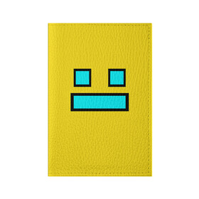 Обложка для паспорта матовая кожа с принтом Geometry Dash Smile в городе Новоалтайск, натуральная матовая кожа | размер 19,3 х 13,7 см; прозрачные пластиковые крепления | Тематика изображения на принте: 2d | dash | demon | demons | devil | game | games | geometry | pixel | pixels | skull | smile | геометрия | демон | дьявол | игра | пикслели | платформер | смайл | смайлик | улыбка | череп