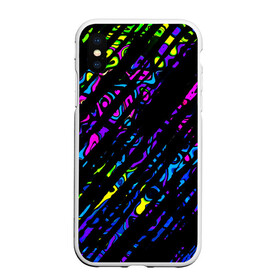 Чехол для iPhone XS Max матовый с принтом OVERLAP в городе Новоалтайск, Силикон | Область печати: задняя сторона чехла, без боковых панелей | lines | абстракция | геометрия | жидкость | линии | полосы | разводы | разноцветный | текстура