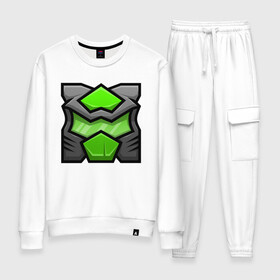 Женский костюм хлопок с принтом Geometry Dash | Doom (Z) в городе Новоалтайск, 100% хлопок | на свитшоте круглая горловина, мягкая резинка по низу. Брюки заужены к низу, на них два вида карманов: два 