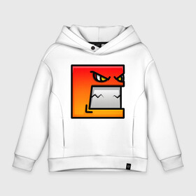 Детское худи Oversize хлопок с принтом Geometry Dash | Red evil (Z) в городе Новоалтайск, френч-терри — 70% хлопок, 30% полиэстер. Мягкий теплый начес внутри —100% хлопок | боковые карманы, эластичные манжеты и нижняя кромка, капюшон на магнитной кнопке | Тематика изображения на принте: 2d | arcade | game | geometry dash | meltdown | robtop | аркада | геометрический тире | раннер