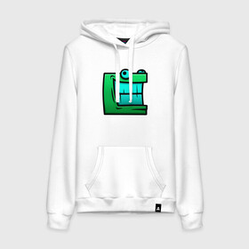 Женская толстовка с принтом Geometry Dash | Green cube (Z) в городе Новоалтайск, френч-терри, мягкий теплый начес внутри (100% хлопок) | карман-кенгуру, эластичные манжеты и нижняя кромка, капюшон с подкладом и шнурком | 2d | arcade | game | geometry dash | meltdown | robtop | аркада | геометрический тире | раннер