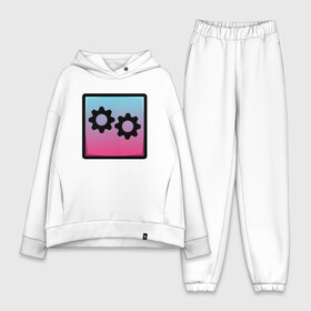 Женский костюм хлопок Oversize с принтом Geometry Dash | Gear (Z) в городе Новоалтайск,  |  | 2d | arcade | game | geometry dash | meltdown | robtop | аркада | геометрический тире | раннер