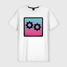 Мужская футболка хлопок Slim с принтом Geometry Dash | Gear (Z) в городе Новоалтайск, 92% хлопок, 8% лайкра | приталенный силуэт, круглый вырез ворота, длина до линии бедра, короткий рукав | 2d | arcade | game | geometry dash | meltdown | robtop | аркада | геометрический тире | раннер