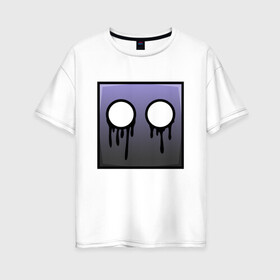 Женская футболка хлопок Oversize с принтом Geometry Dash | Black tears (Z) в городе Новоалтайск, 100% хлопок | свободный крой, круглый ворот, спущенный рукав, длина до линии бедер
 | 2d | arcade | game | geometry dash | meltdown | robtop | аркада | геометрический тире | раннер