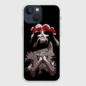 Чехол для iPhone 13 mini с принтом МОЛИТВА И ДЕМОНЫ в городе Новоалтайск,  |  | black | demons | evil | girl | hand | rose | девушка | демоны | дьявол | зло | искушение | крест | молитва | розы | руки | святая