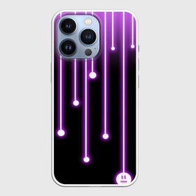 Чехол для iPhone 13 Pro с принтом LIGHT в городе Новоалтайск,  |  | Тематика изображения на принте: smile | линии | неон | сиреневое | смайлик