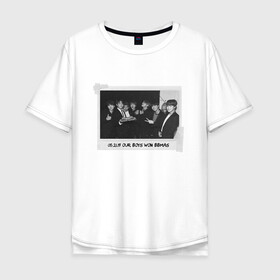 Мужская футболка хлопок Oversize с принтом BTS | БТС в городе Новоалтайск, 100% хлопок | свободный крой, круглый ворот, “спинка” длиннее передней части | bangtan boys | bangtan sonyeondan | beyond the scene | bts | bulletproof boy scouts | бтс | корейцы