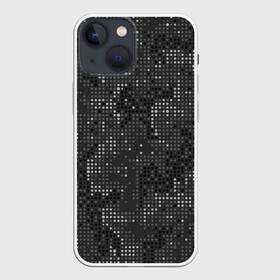 Чехол для iPhone 13 mini с принтом КАМУФЛЯЖ В ЧЕРНУЮ ТОЧКУ в городе Новоалтайск,  |  | Тематика изображения на принте: 9 мая | военный камуфляж | день победы | камуфляж | камуфляж в точку | камуфляж в черную точку | камуфляж россия черный | камуфляж точки | камуфляж черно белый | камуфляж черный россия | победа