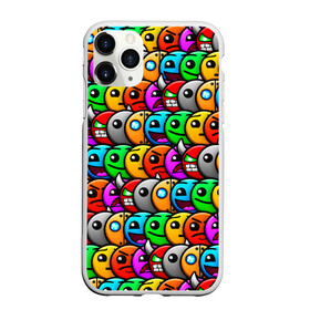 Чехол для iPhone 11 Pro матовый с принтом GEOMETRY DASH / ГЕОМЕТРИ ДАШ в городе Новоалтайск, Силикон |  | 2d игра | geometry dash | mobile game | robtop | smile | геометри даш | кубики | кубы | лица. | мобильная игра | неон | смайлы