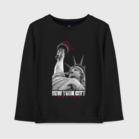 Детский лонгслив хлопок с принтом Statue Of Liberty в городе Новоалтайск, 100% хлопок | круглый вырез горловины, полуприлегающий силуэт, длина до линии бедер | америка | география | города | нью йорк | статуя свободы | страны | сша | туристам