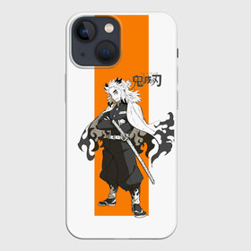 Чехол для iPhone 13 mini с принтом Кёджуро Ренгоку Kimetsu no Yaiba в городе Новоалтайск,  |  | Тематика изображения на принте: demon slayer | kamado | kimetsu no yaiba | nezuko | tanjiro | аниме | гию томиока | зеницу агацума | иноске хашибира | камадо | клинок | корзинная девочка | манга | музан кибуцуджи | незуко | рассекающий демонов | танджиро