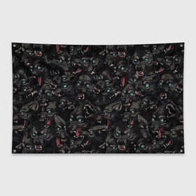 Флаг-баннер с принтом Волки Wolwes в городе Новоалтайск, 100% полиэстер | размер 67 х 109 см, плотность ткани — 95 г/м2; по краям флага есть четыре люверса для крепления | wolf | wolwes | волк | волки | узор | хищник