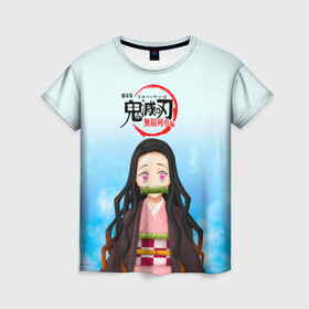 Женская футболка 3D с принтом Незуко Камадо Kimetsu no Yaiba в городе Новоалтайск, 100% полиэфир ( синтетическое хлопкоподобное полотно) | прямой крой, круглый вырез горловины, длина до линии бедер | demon slayer | kamado | kimetsu no yaiba | nezuko | tanjiro | аниме | гию томиока | зеницу агацума | иноске хашибира | камадо | клинок | корзинная девочка | манга | музан кибуцуджи | незуко | рассекающий демонов | танджиро