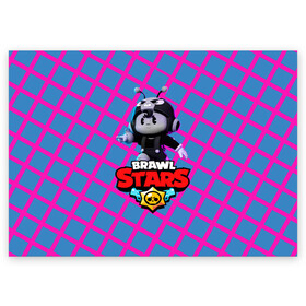 Поздравительная открытка с принтом Brawl Stars | Pink в городе Новоалтайск, 100% бумага | плотность бумаги 280 г/м2, матовая, на обратной стороне линовка и место для марки
 | brawl | bull | colette | colette navigator | colonel ruffs | d4r ry1 | dark lord spike | leon | nani | ruffs ronin | spike | stars | surge | астробулл | астробык | бравл | гавс ронин | генерал гавс | дерил | колетт навигатор | леон | н
