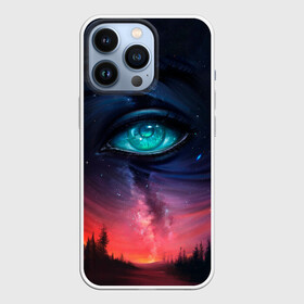 Чехол для iPhone 13 Pro с принтом Глаза в небе в городе Новоалтайск,  |  | Тематика изображения на принте: глаза | закат | звезды | лес | небо | ночь