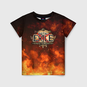 Детская футболка 3D с принтом Path of Exile Logo | Путь изгнанника Лого (Z) в городе Новоалтайск, 100% гипоаллергенный полиэфир | прямой крой, круглый вырез горловины, длина до линии бедер, чуть спущенное плечо, ткань немного тянется | Тематика изображения на принте: exile | game | path of exile | rpg | берсерк | вождь | дикарь | дуэлянт | игра | покоритель | путь изгнанника | рпг