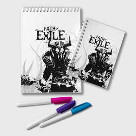 Блокнот с принтом PATCH OF EXILE WARRIOR в городе Новоалтайск, 100% бумага | 48 листов, плотность листов — 60 г/м2, плотность картонной обложки — 250 г/м2. Листы скреплены удобной пружинной спиралью. Цвет линий — светло-серый
 | dota | game | path of exile | войн | дота | игра | ммо | монстр | патч оф экзайл | рыцарь