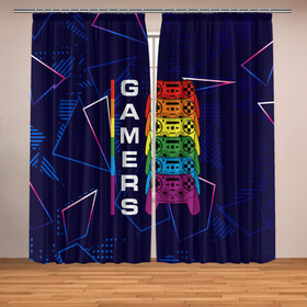 Фотошторы с принтом GAMERS  ГЕЙМЕРЫ в городе Новоалтайск, Блэкаут (светозащита 90%) / Габардин (светозащита 40% | 2 полотна шириной по 145 см; Высота 200-300 см; Крепление: шторная лента (на крючки); | game | gamer | играть | игрок | игроку | игрушка | игры | консоль | приставка