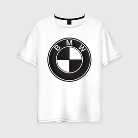 Женская футболка хлопок Oversize с принтом BMW LOGO CARBON в городе Новоалтайск, 100% хлопок | свободный крой, круглый ворот, спущенный рукав, длина до линии бедер
 | bmw | абстракция | авто | автомобиль | бмв | карбон | лого | логотип | машина | скорость