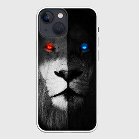 Чехол для iPhone 13 mini с принтом ЛЕВ   НЕОНОВЫЕ ГЛАЗА в городе Новоалтайск,  |  | lion | neon | глаза | голова | дикая кошка | животные | кот | кошка | лев | неон | светящиеся глаза | тигр | хищник